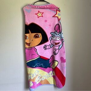 Vintage Y2K Dora the Explorer Kids Blanket Toddler Size